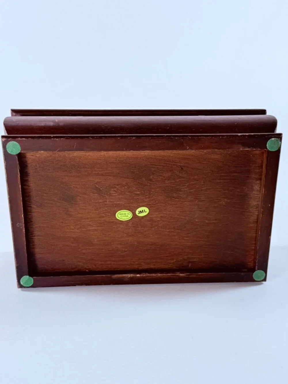 Vintage Wooden Jewelry Box W/Floral Needlepoint Lid Mirror Interior Tray Missing